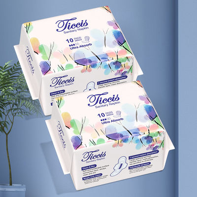 Καλή τιμή. Χονδρεμπόρος Ιδιωτική ετικέτα βαμβακερή επιφάνεια Προσαρμοσμένη νυχτερινή χρήση Γαλάζια εκτύπωση Κυρίες Γυναικεία άνετα υγιεινά μπουκάλια σε απευθείας σύνδεση